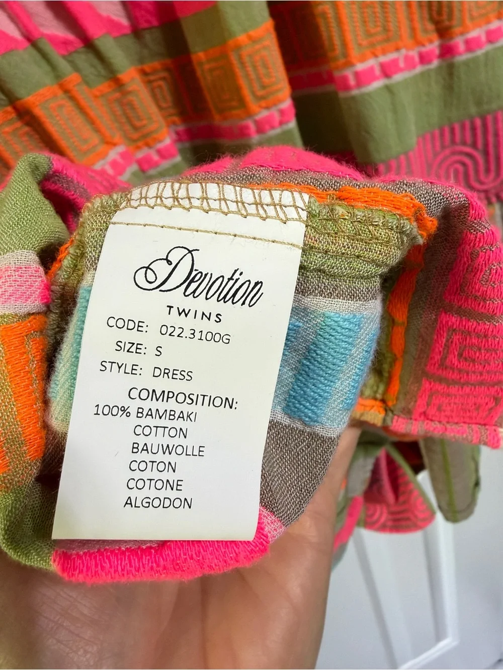 Devotion Twins ELLA SHORT MULTI PINK ORANGE boho flare tunic dress small - Picture 5 of 9
